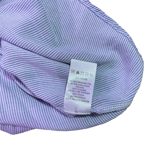 CAROLINA BELLE MONTREAL LONG-SLEEVE BLUE PINSTRIPE SHIRT SIZE L - Picture 8 of 10